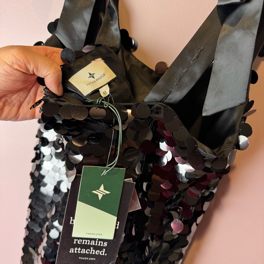 NWT Tuckernuck Jet Black Sequin Roxy Dress - Picture 6 of 9